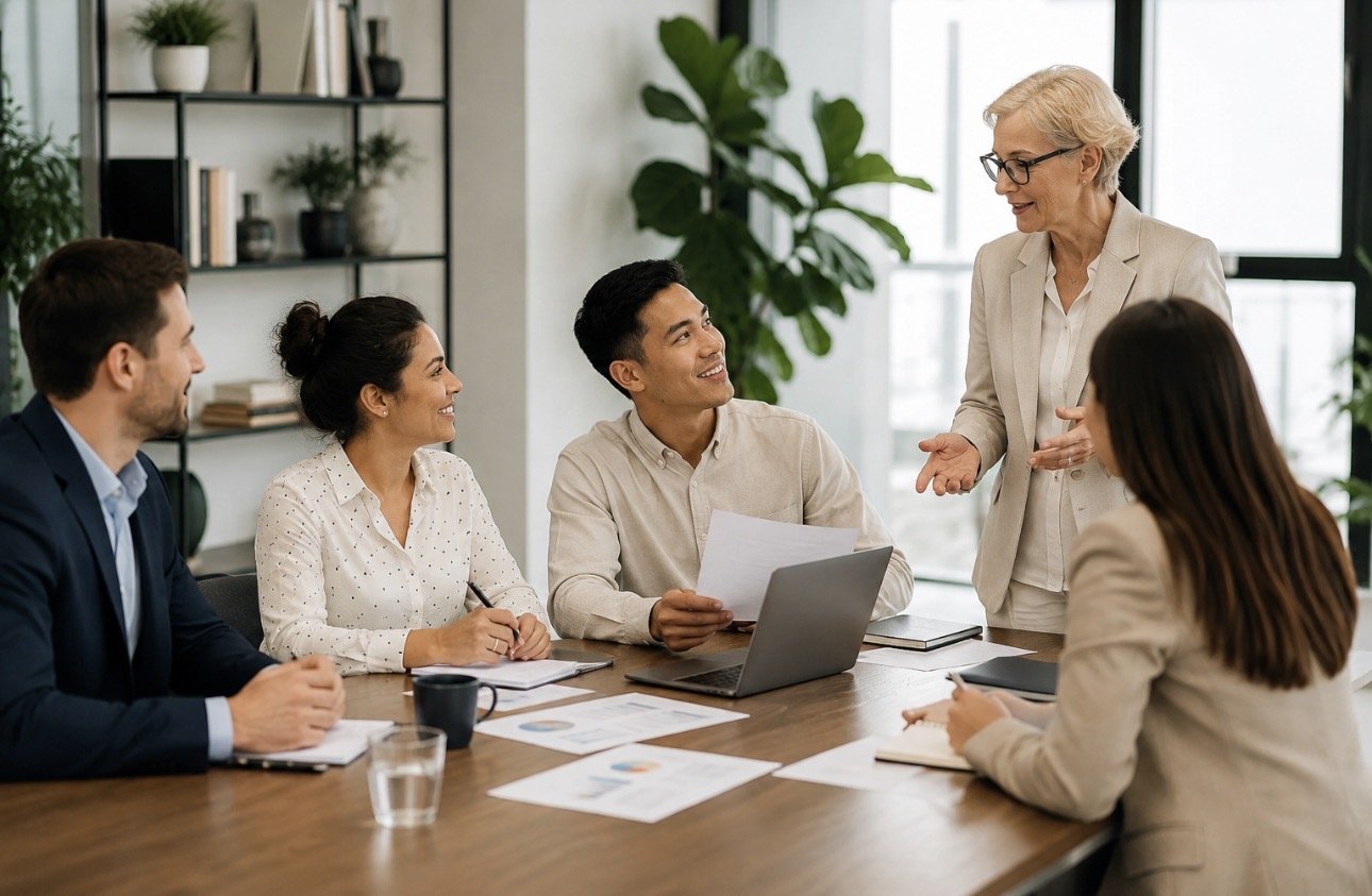 The Victory Consulting team in session